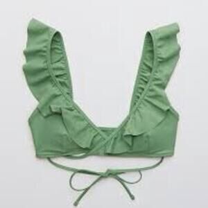 Aerie Scoop Green Bikini Top Size Small